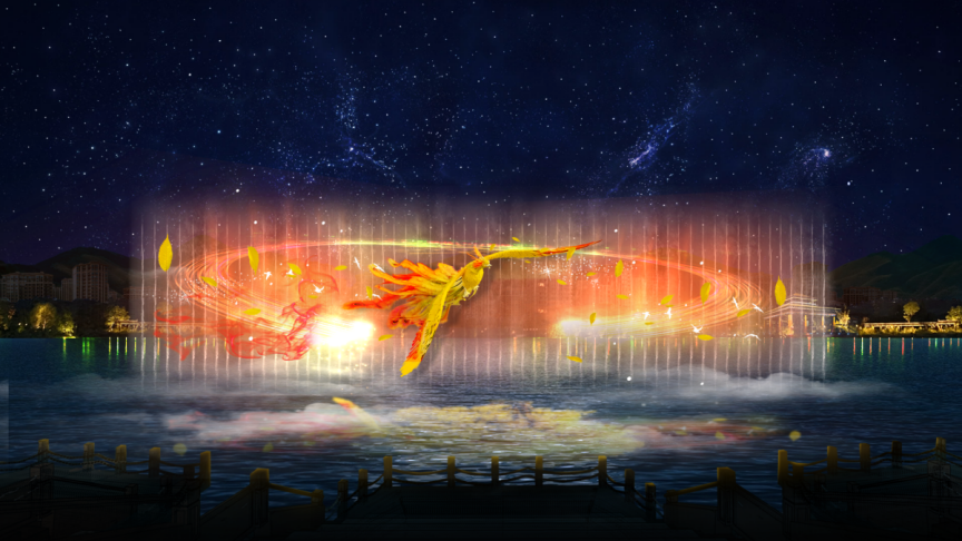 可克達(dá)拉朱雀湖5D全息水舞秀-《朱雀湖夜曲》上演啦!(圖4) 可克達(dá)拉朱雀湖5D全息水舞秀-《朱雀湖夜曲》上演啦!(圖4)