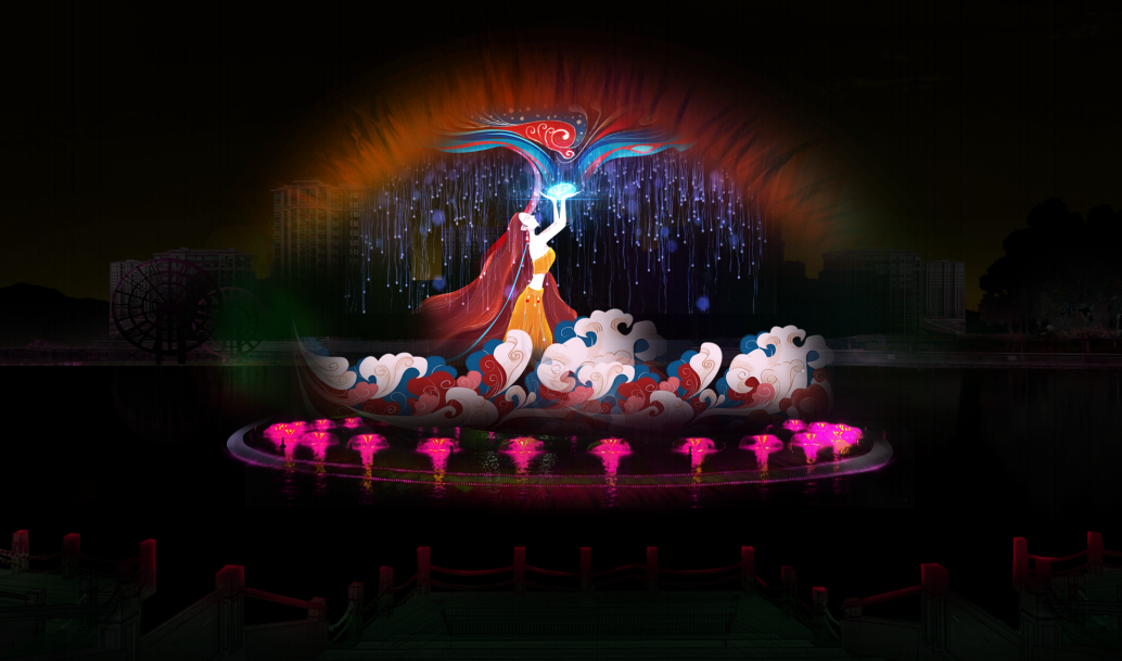 峨眉山蓮花湖《萬物生》水舞光影秀(圖2) 峨眉山蓮花湖《萬物生》水舞光影秀(圖2)